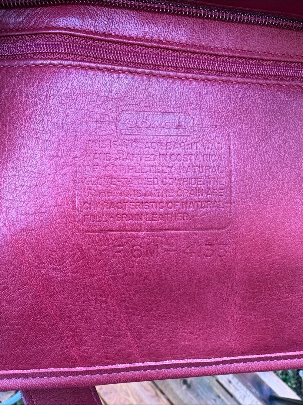 Coach Burgundy Leather Mini Tote with Gold Cherry Charm & Pink Flower Clip - Picture 5 of 6